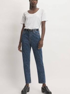 Everlane 90s Cheeky Jean Blue Acid Wash Leopard Print 29